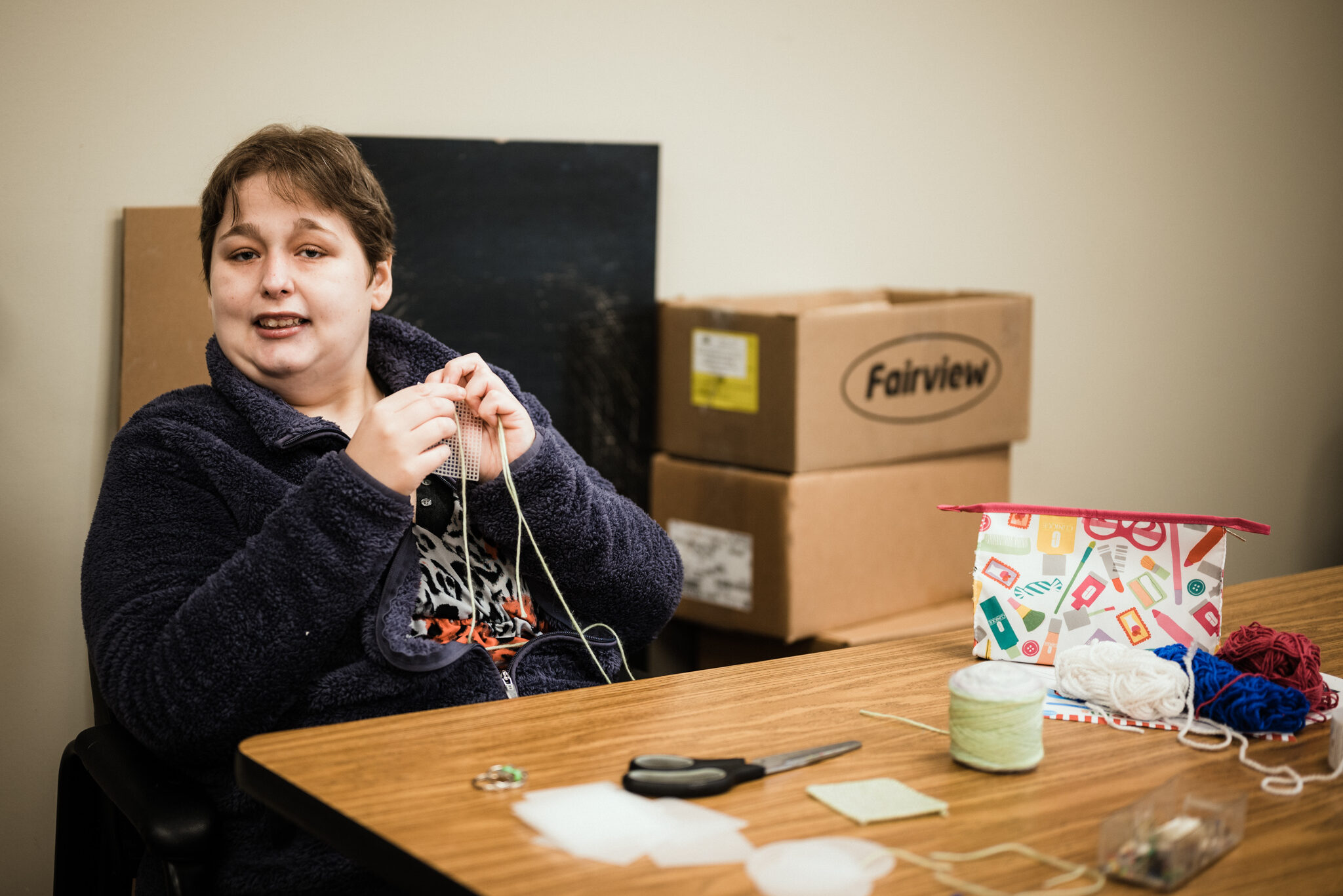 Lady knitting Lady knitting